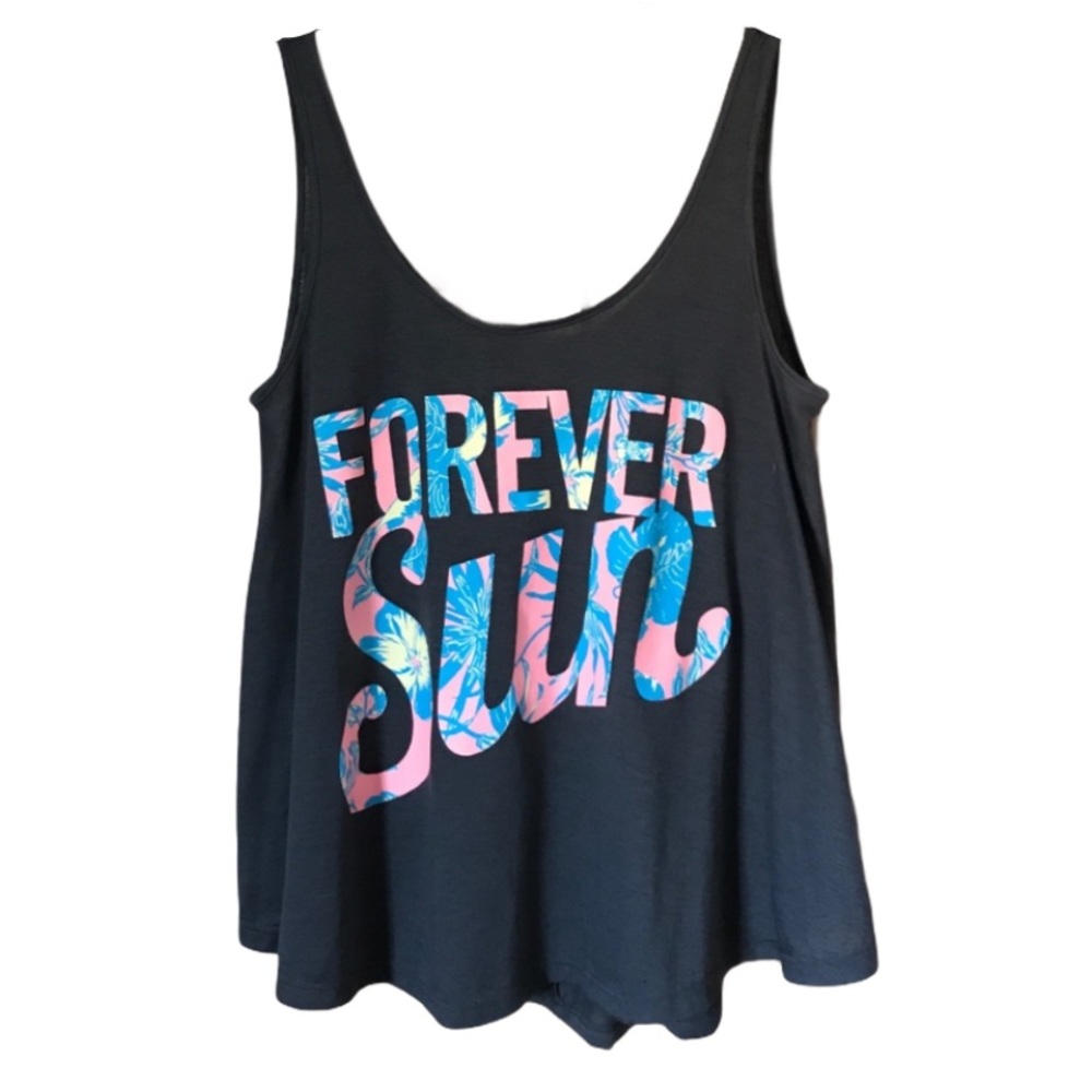 American Eagle Outfitters Grey Aloha Tank Top